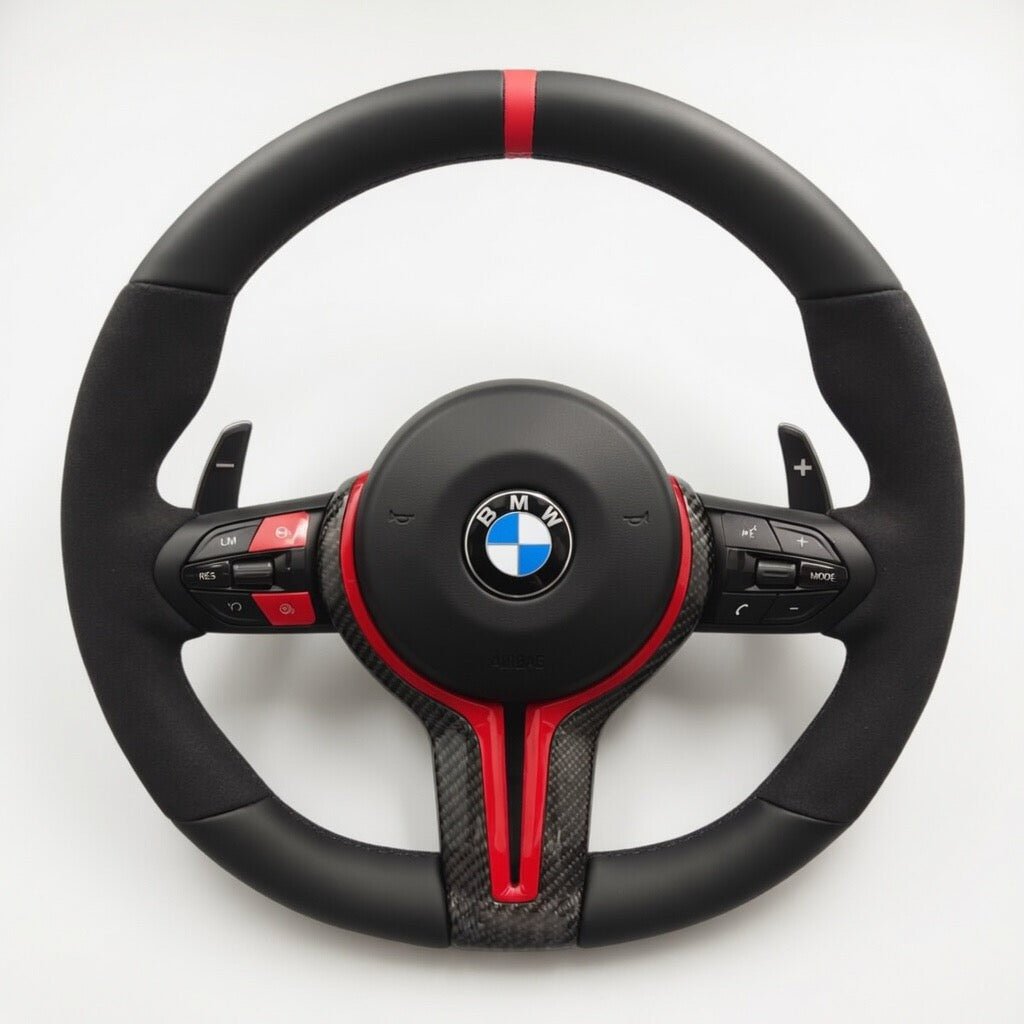 2015-2020 BMW - Carbon Fiber Steering Wheel With Red Accents
