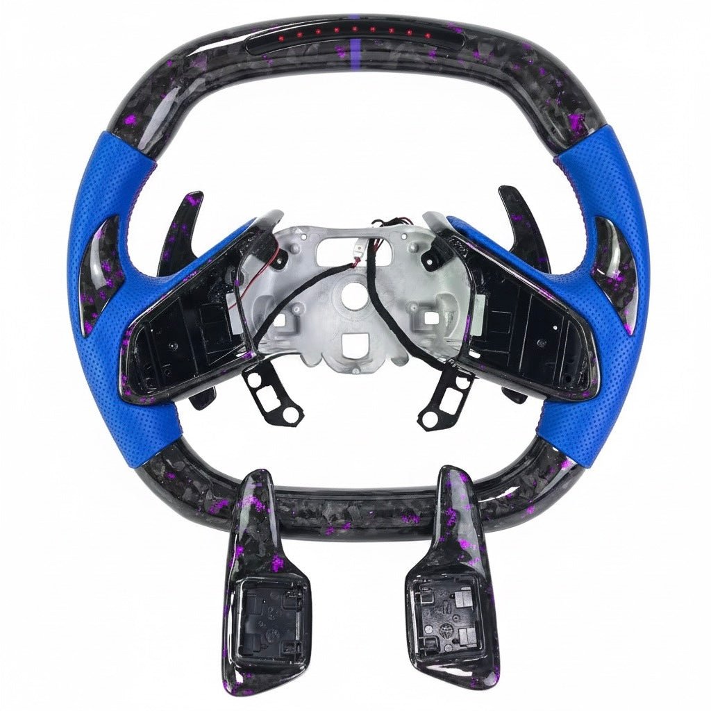 Chevrolet Corvette C8 / Z06 - Carbon Fiber With Leather & Led Display Steering Wheel - American Steering