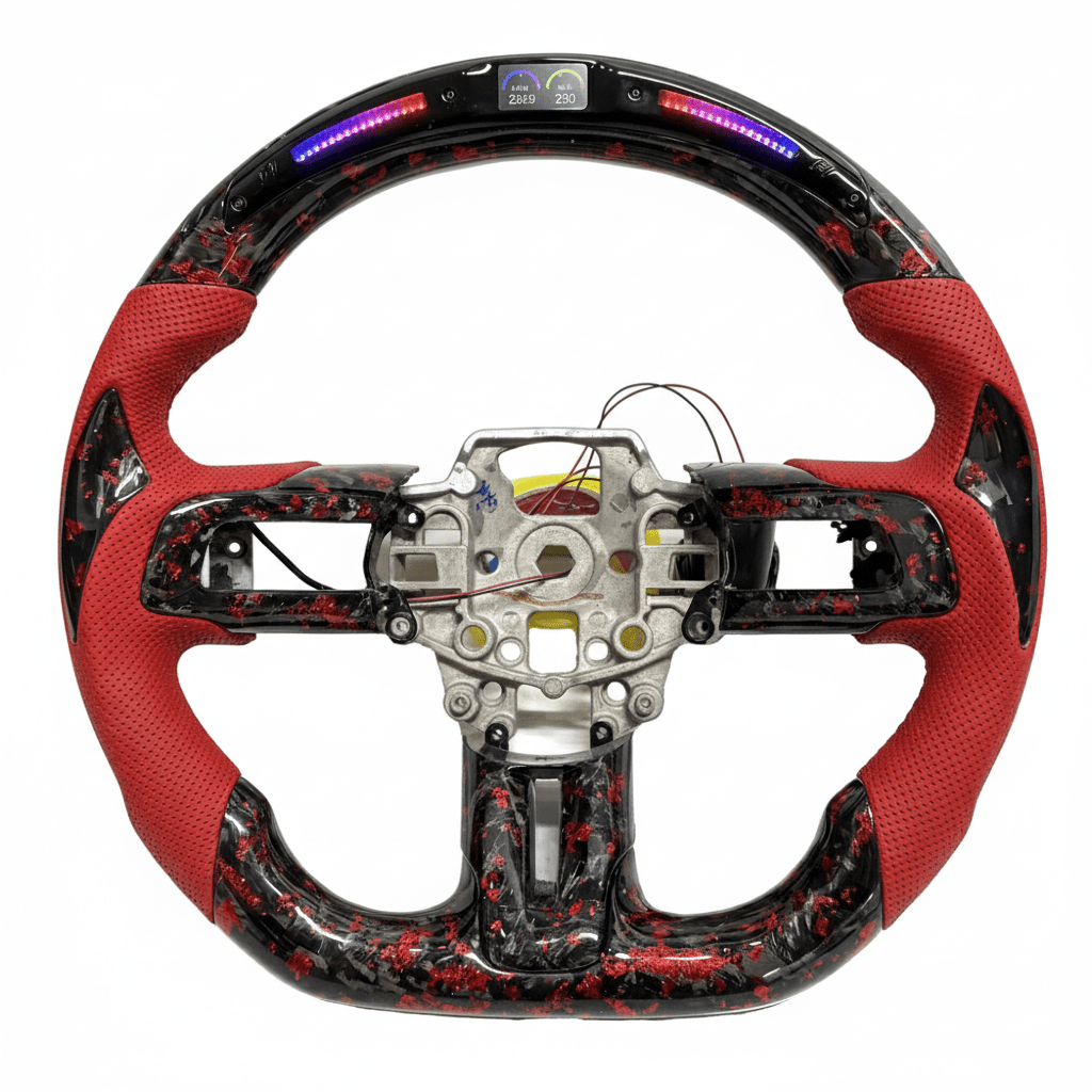 (2018-2023) Ford Mustang - Custom Forged Carbon Fiber Steering Wheel With Led