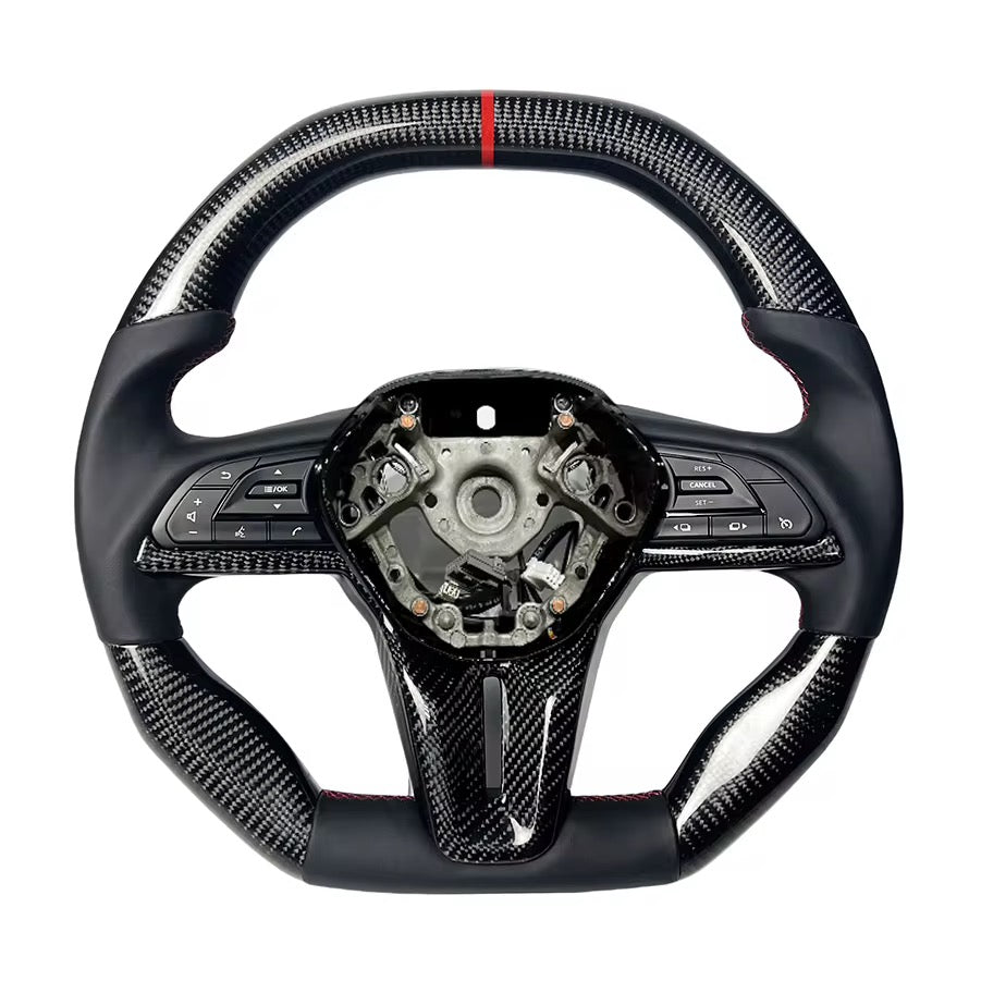 2017+ Nissan GTR - Carbon Fiber With Leather Steering Wheel