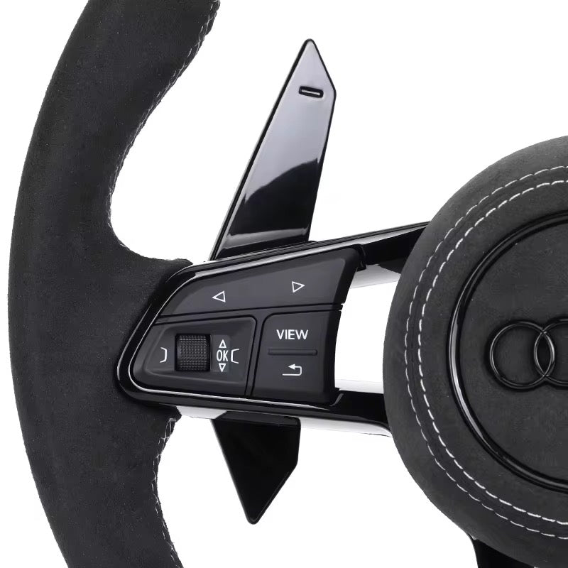 2017+ Audi S3/S4/S5/S7/RS3/RS4/RS5/RS6/RS7/R8 - Alcantara & Leather Steering Wheel - American Steering