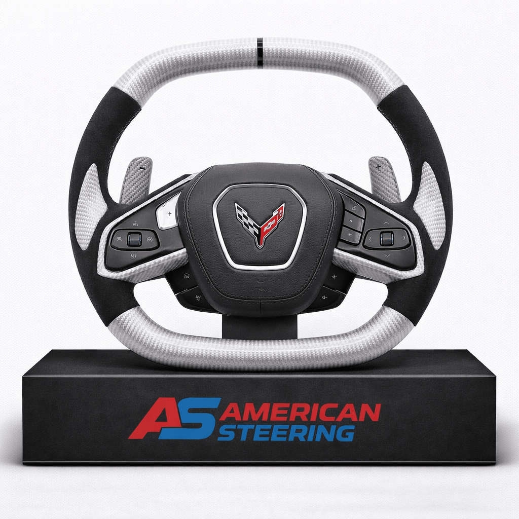 Chevrolet Corvette C8 - Silver Carbon Fiber Steering Wheel