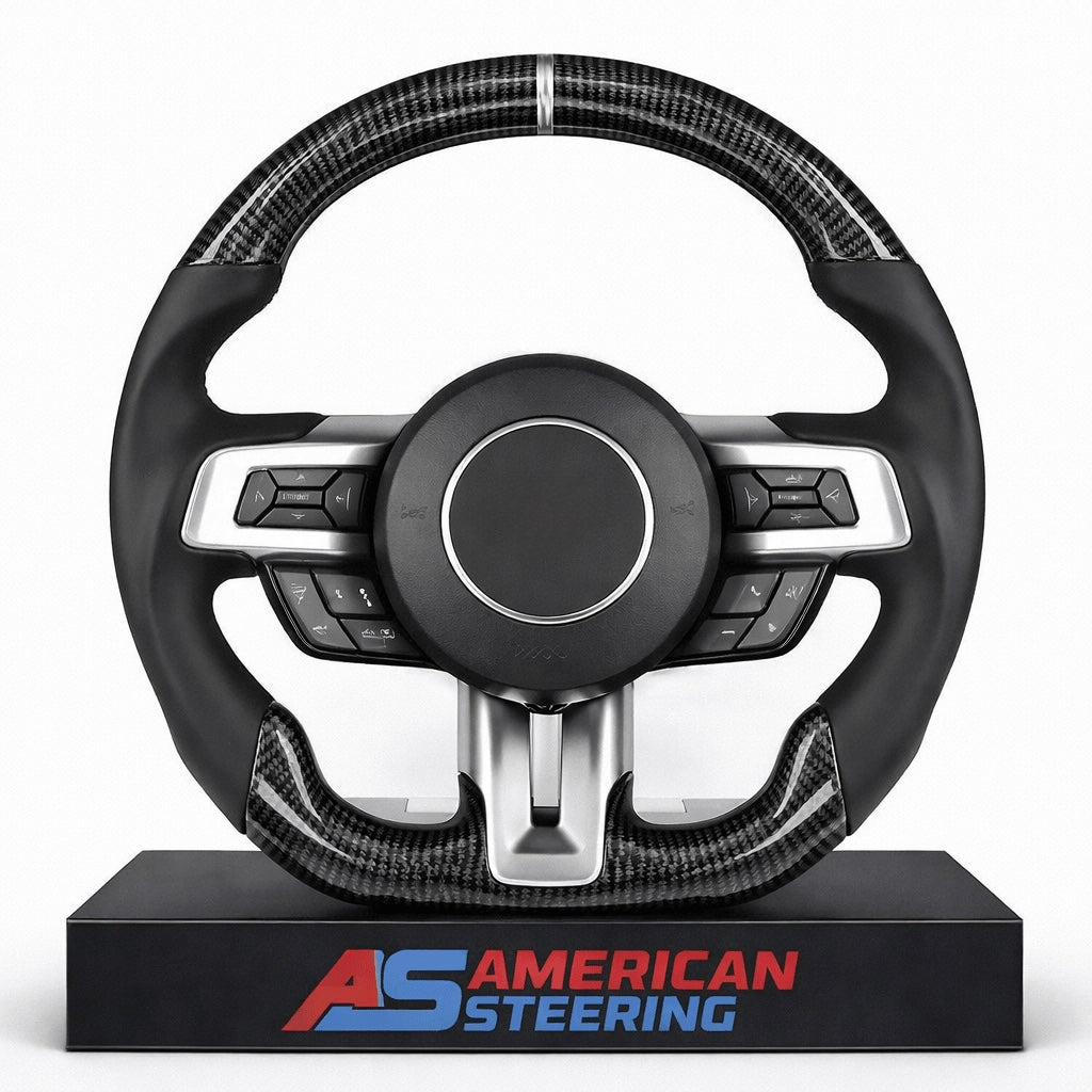 Ford Mustang (2015–2023) Carbon Fiber Steering Wheel with Leather