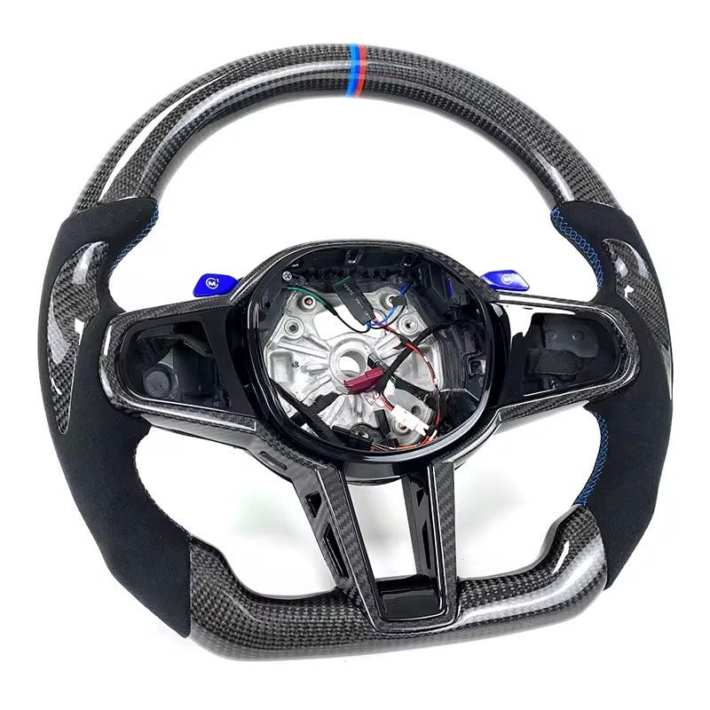 BMW G20 G30 G80 G82 G87 M2 M3 M4 M340I - Custom Carbon Fiber With Alcantara Steering Wheel