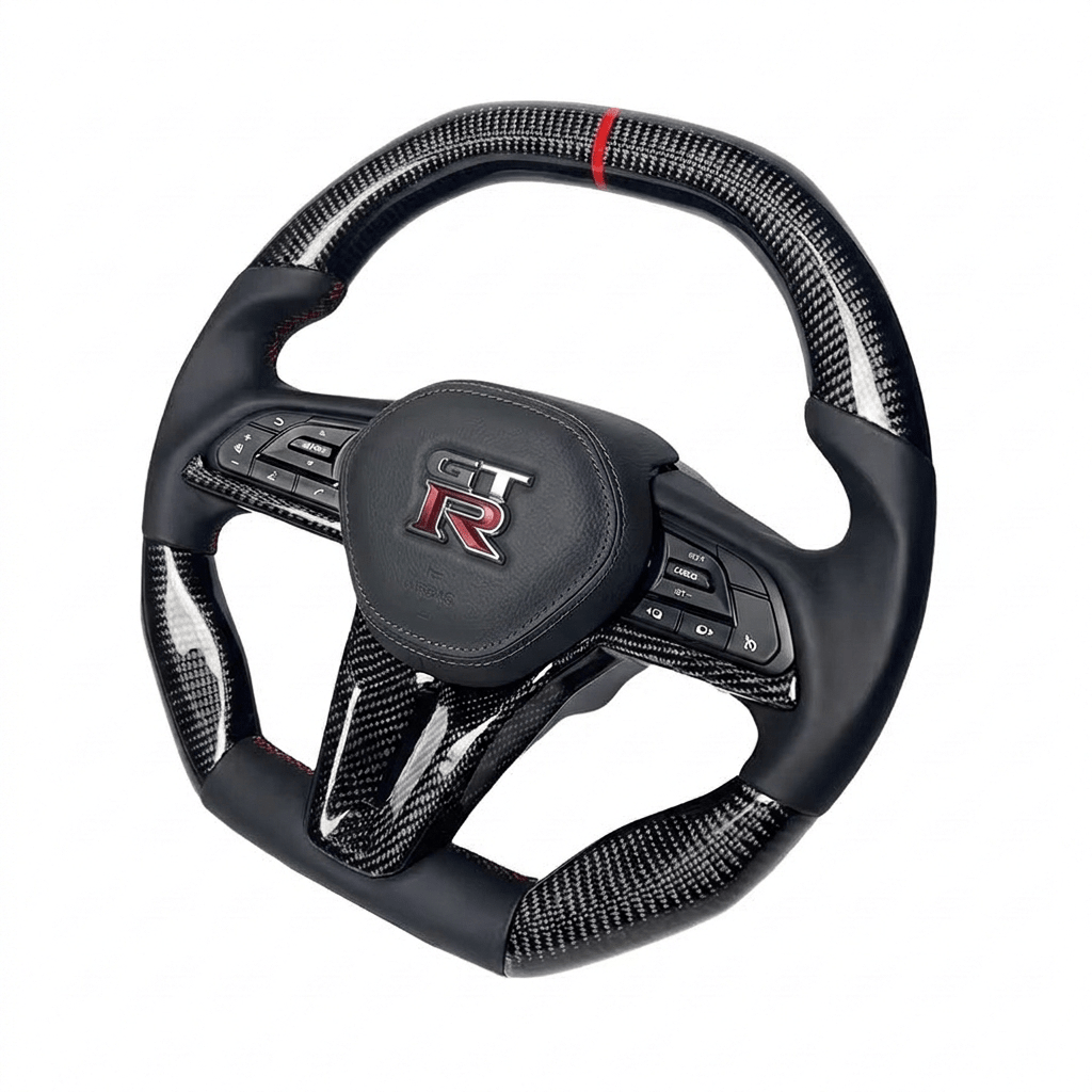 2017+ Nissan GTR - Carbon Fiber With Leather Steering Wheel