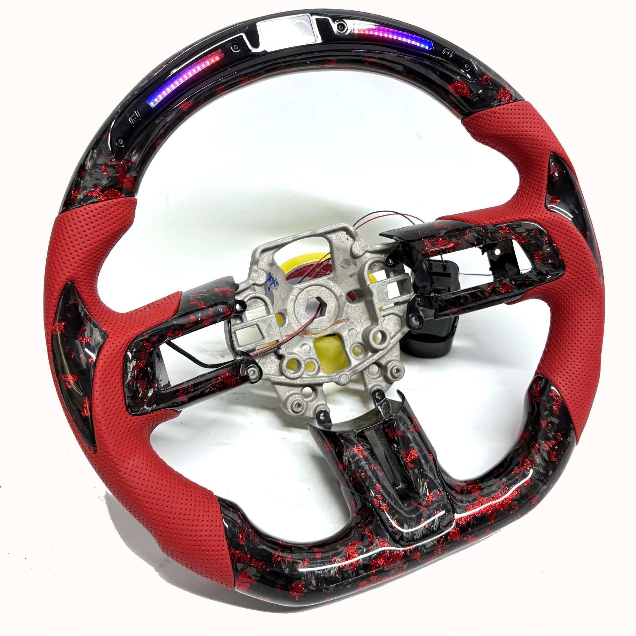 (2018-2023) Ford Mustang - Custom Forged Carbon Fiber Steering Wheel With Led - American Steering