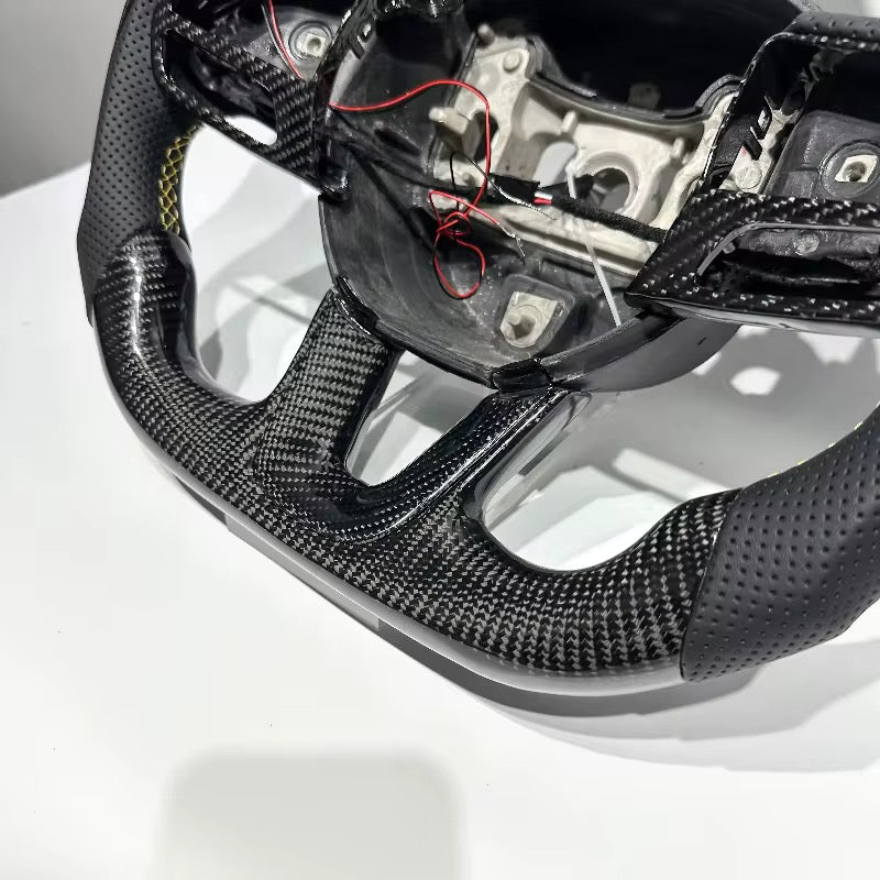 Dodge - Carbon Fiber Steering Wheel With Led Display & Paddle Shifters