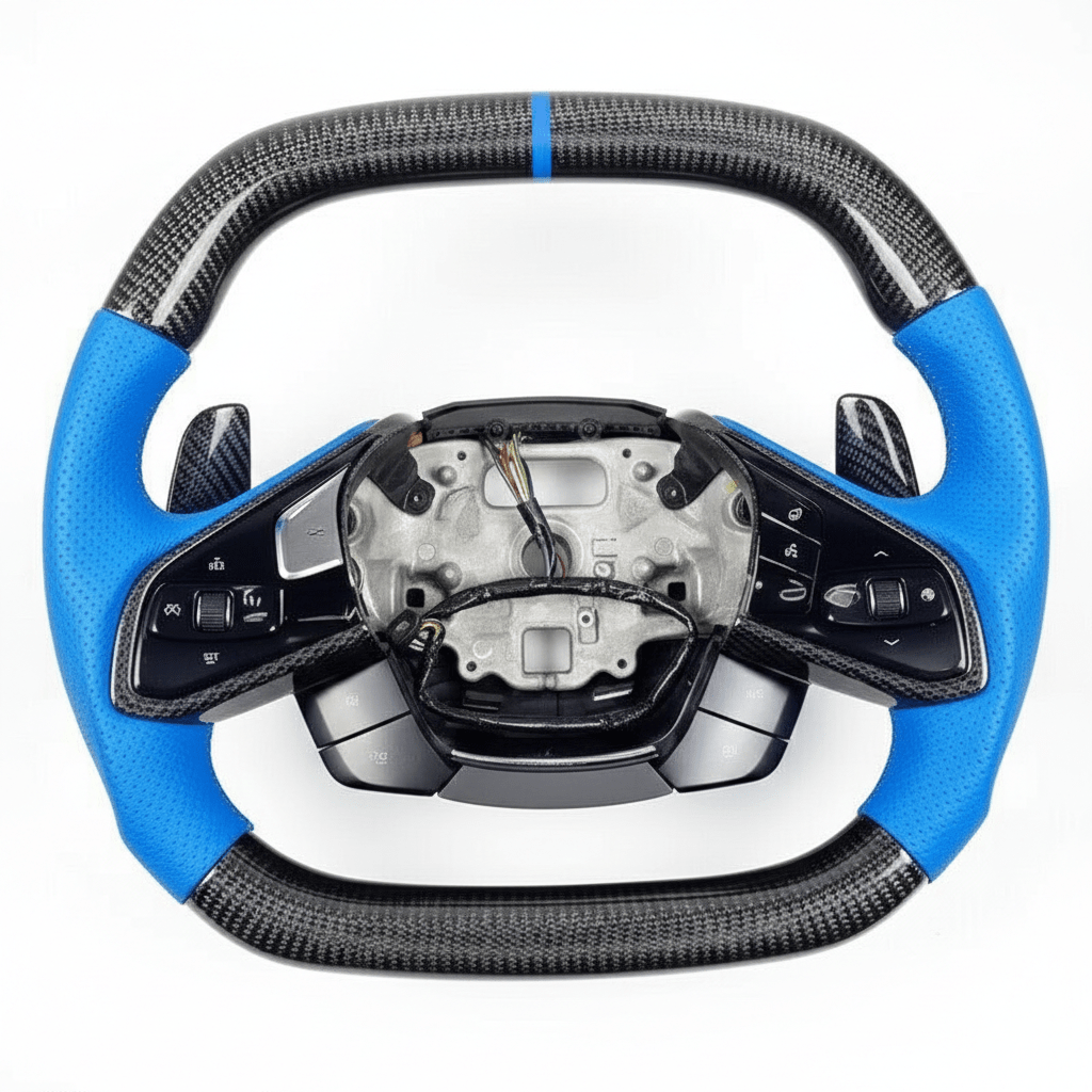 Chevrolet Corvette C8/Z06 - Carbon Fiber Steering Wheel With Leather