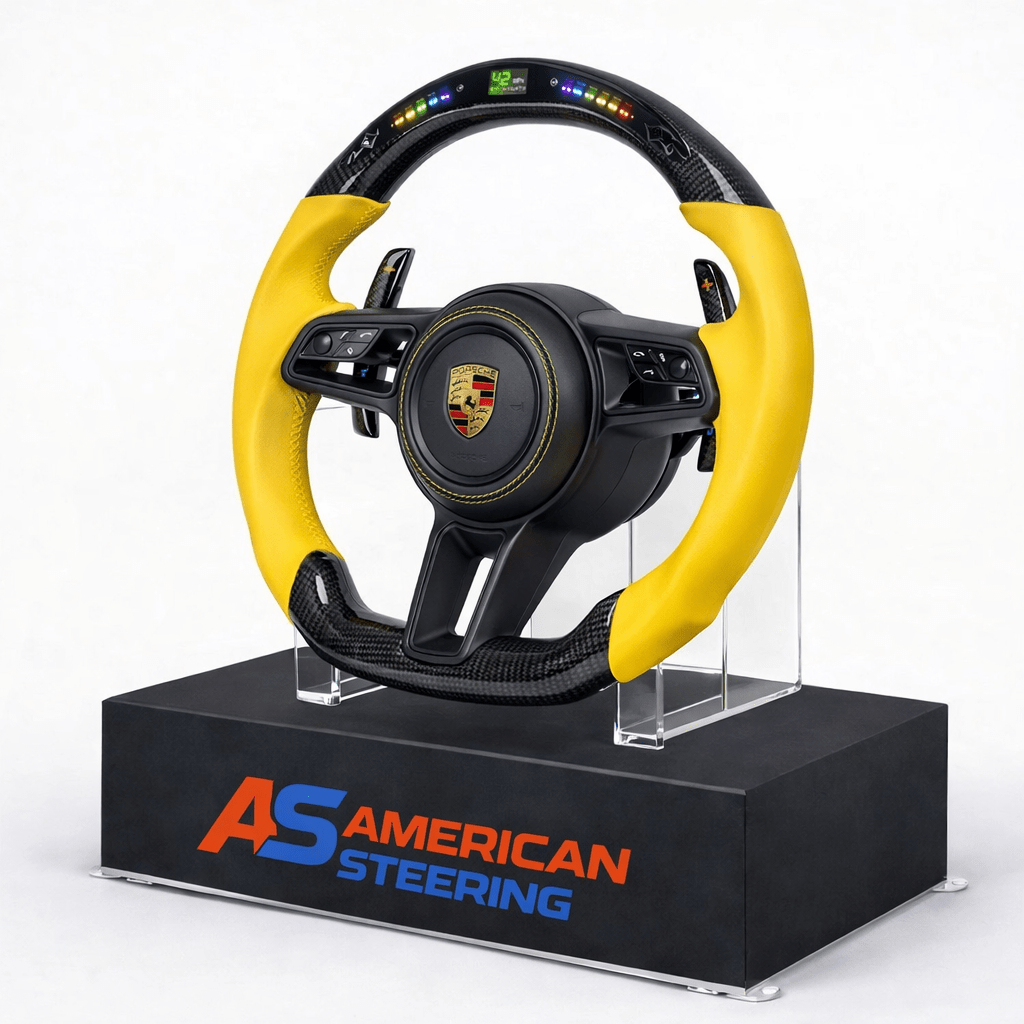2018+ Porsche - Custom Carbon Fiber Steering Wheel With Led Display