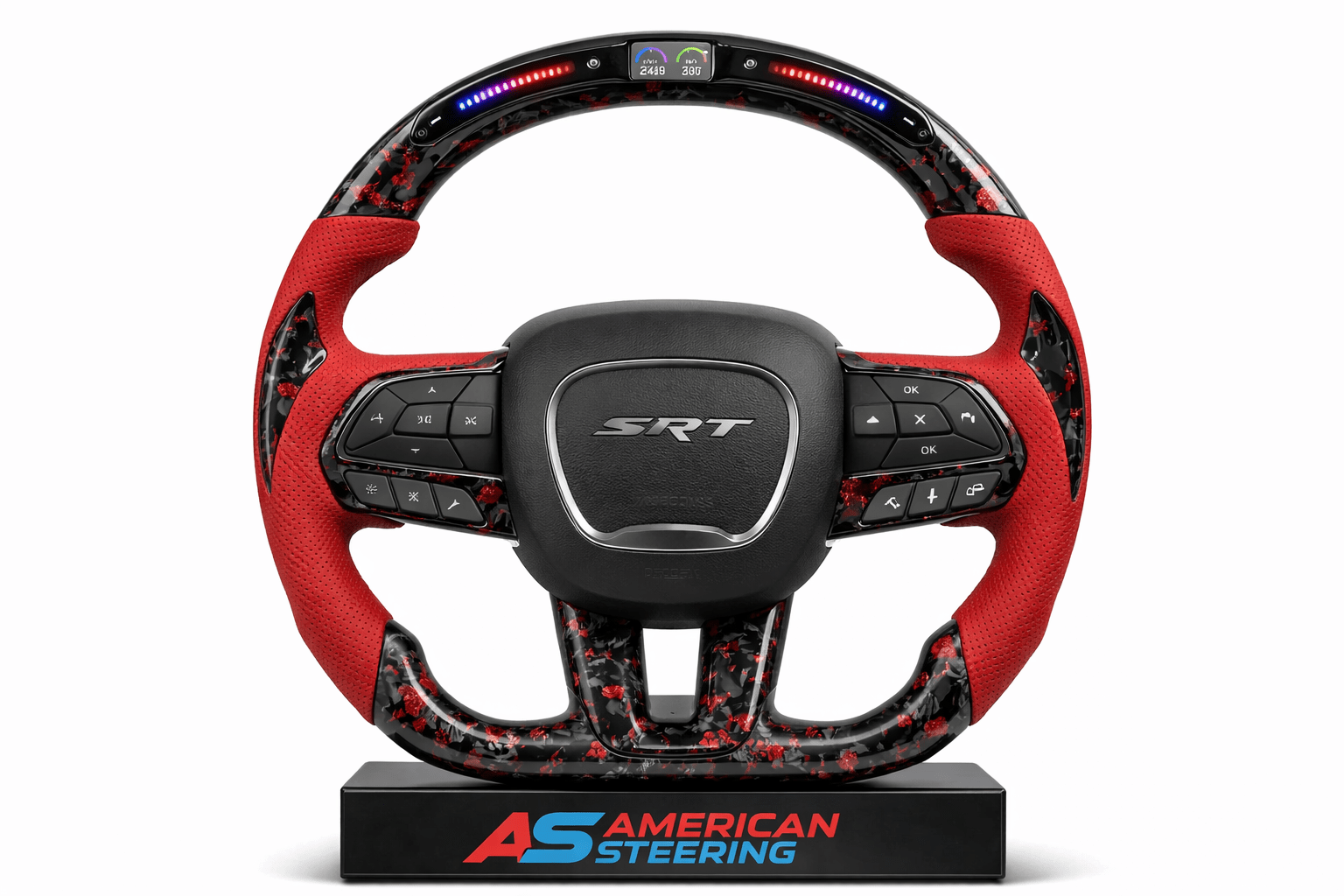 Dodge - Forged Carbon Fiber Steering Wheel With Red Leather & Led Display