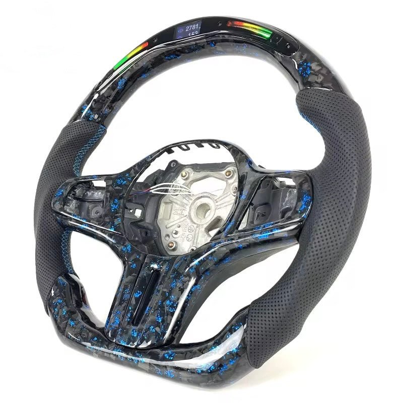 (2020+) BMW M2/M3/M4/M5/M8 - Forged Carbon Fiber Steering Wheel With Leather & Led Display - American Steering