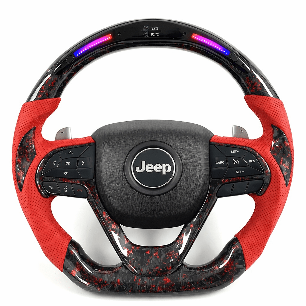 2016+ Jeep Cherokee - Forged Carbon Fiber Steering Wheel With Led Display
