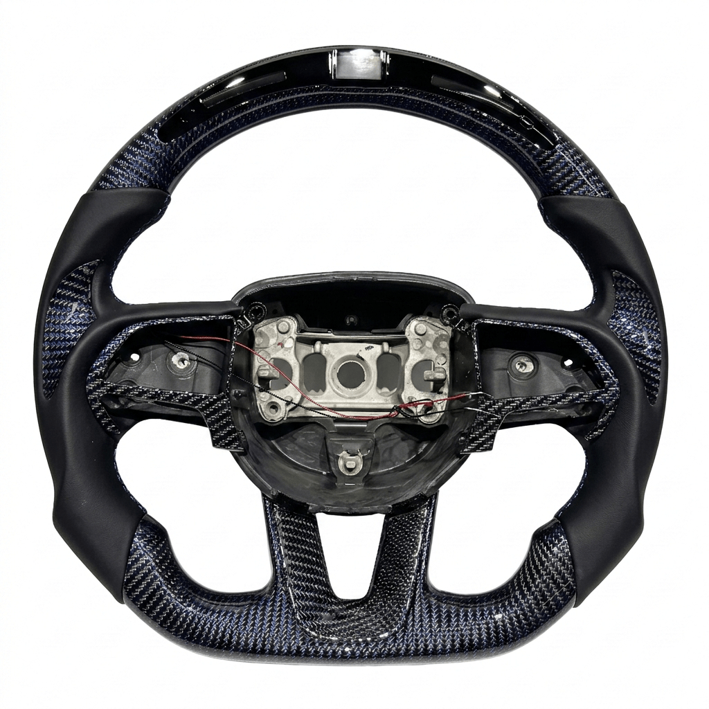 2015-2023 Dodge - Carbon Fiber Steering Wheel With Leather and Led Display