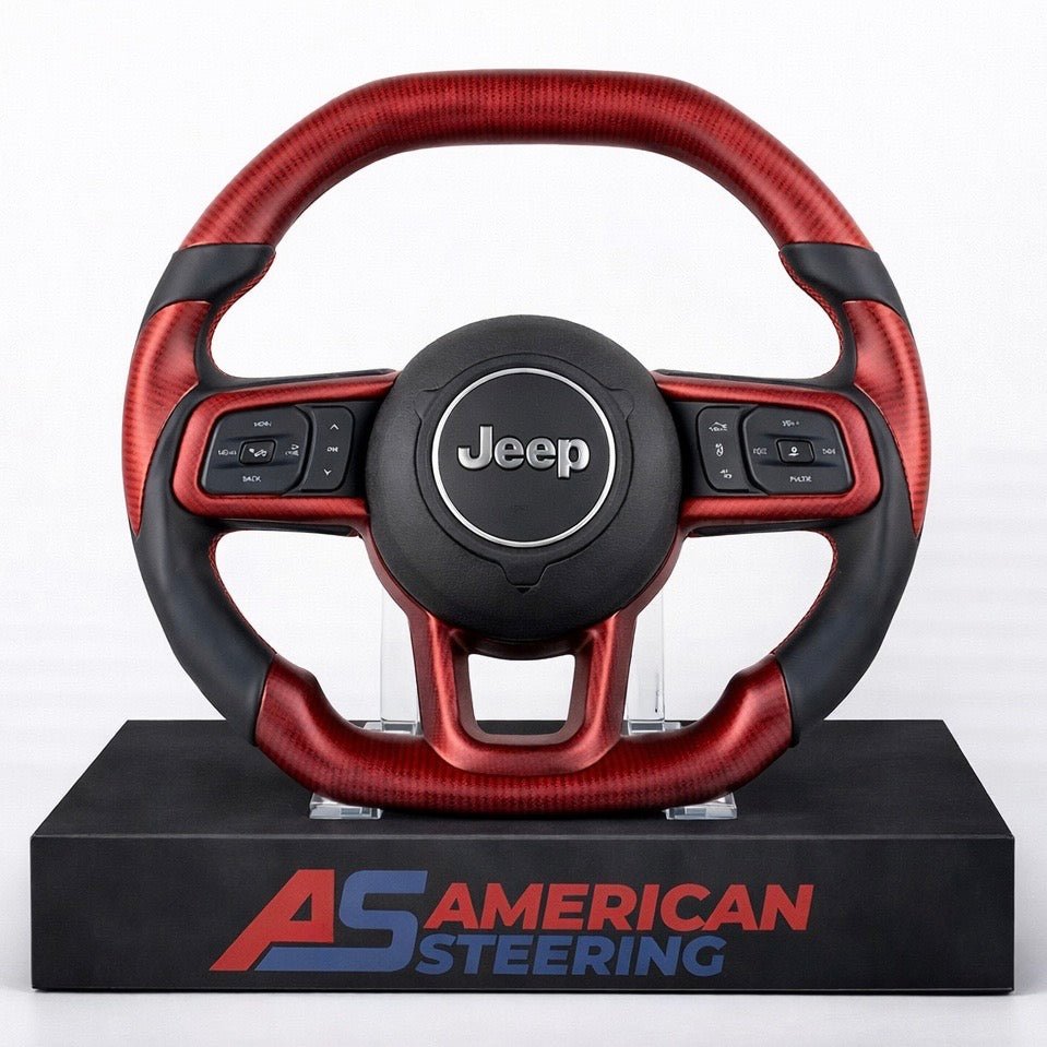 2018+ Jeep Wrangler - Red Carbon Fiber Steering Wheel