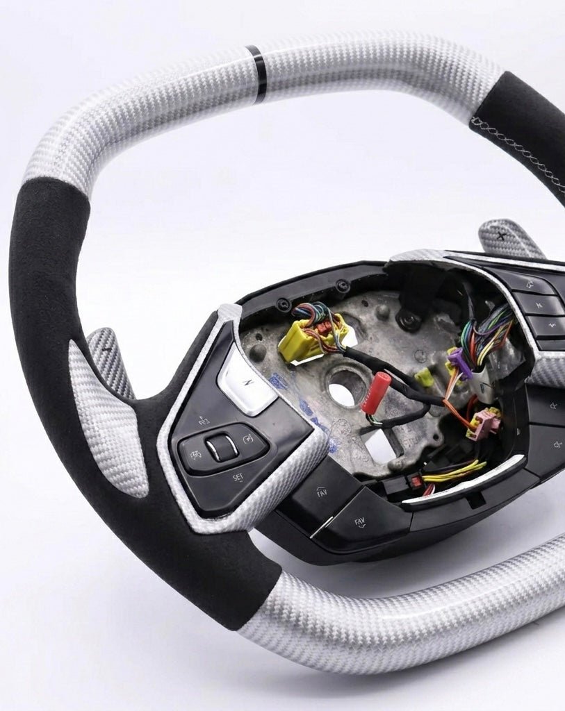 Chevrolet Corvette C8 - Silver Carbon Fiber Steering Wheel