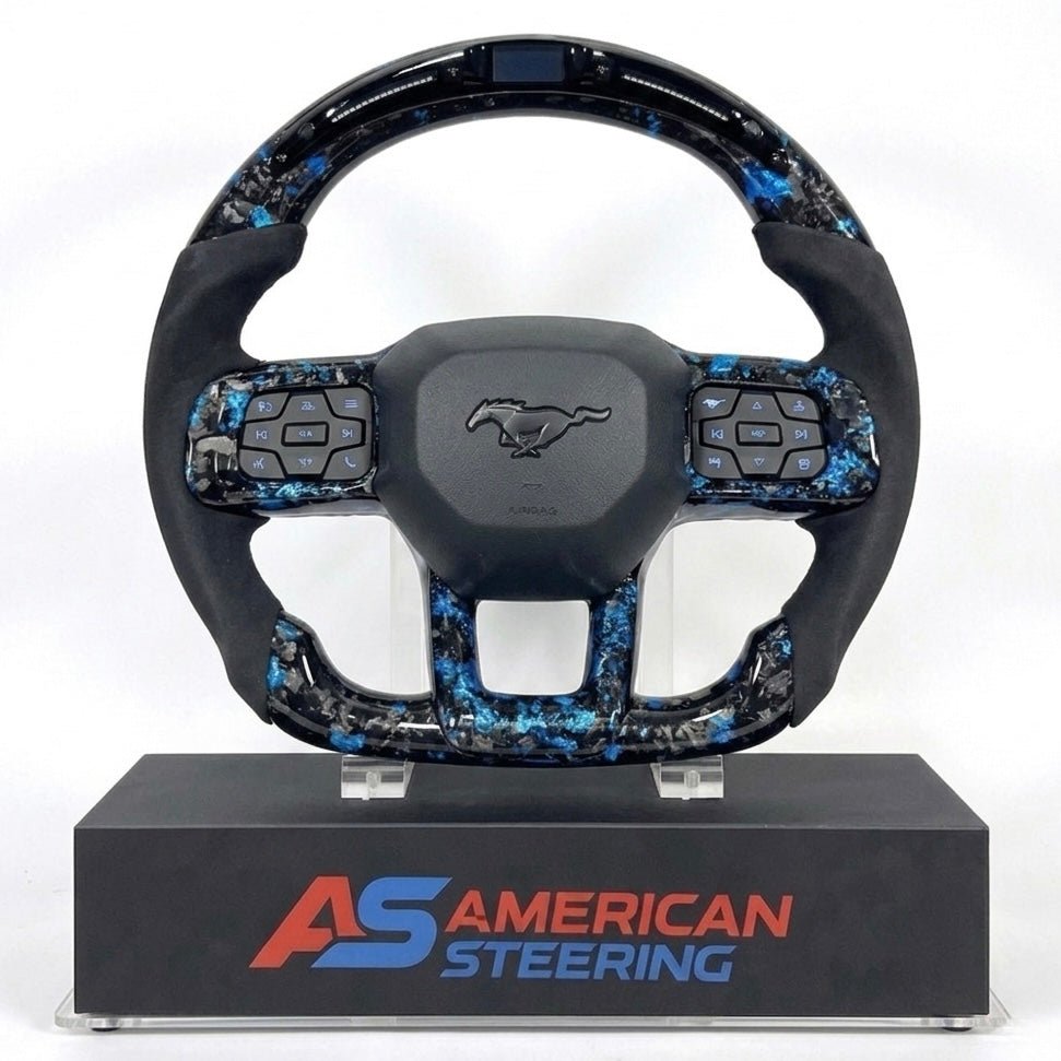 2024+ Ford Mustang - Reflective Forged Carbon Fiber Steering Wheel With Led Display