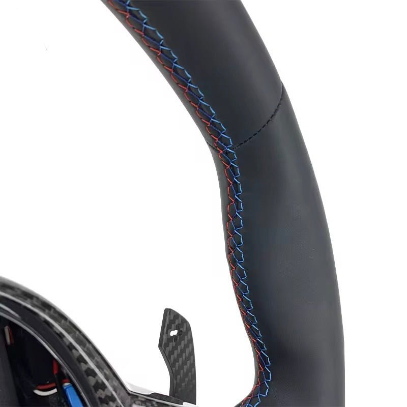 (2020+) BMW M2/M3/M4/M5/M8 - Carbon Fiber Steering Wheel With Leather - American Steering