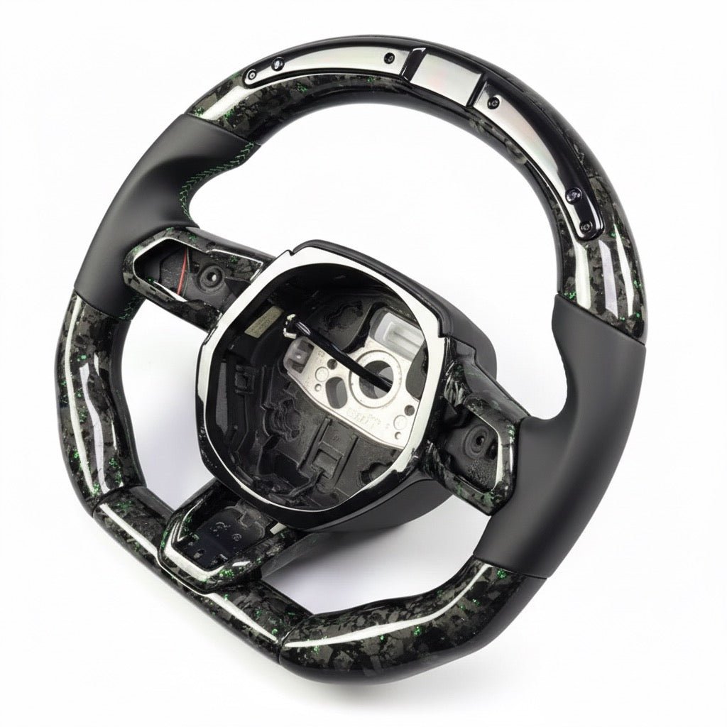 Lamborghini Huracán - Green Forged Carbon Fiber Steering Wheel With Leather - American Steering