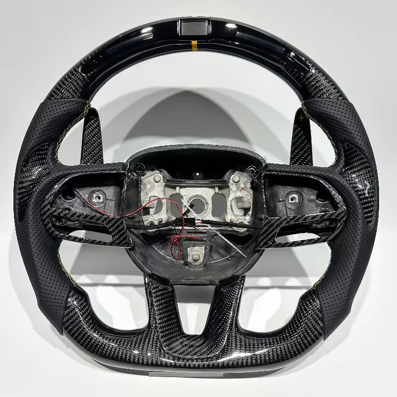 Dodge - Carbon Fiber Steering Wheel With Led Display & Paddle Shifters