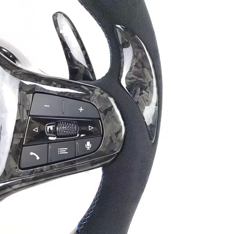 (2020+) BMW M2/M3/M4/M5/M8 - Forged Carbon Fiber Led Steering Wheel With Alcantara - American Steering
