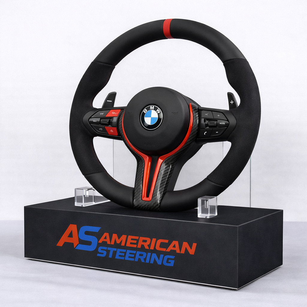 2015-2020 BMW - Carbon Fiber Steering Wheel With Red Accents