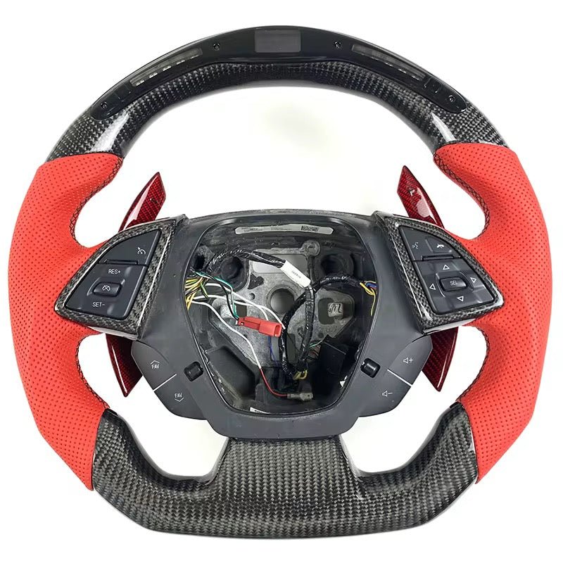 Carbon Fiber With LED Steering Wheel for Chevrolet Camaro & Corvette C7 (2016–2019)
