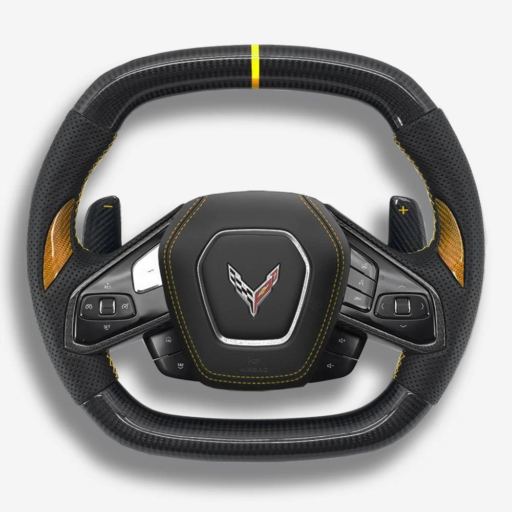 Corvette C8 - Custom Carbon Fiber Steering Wheel
