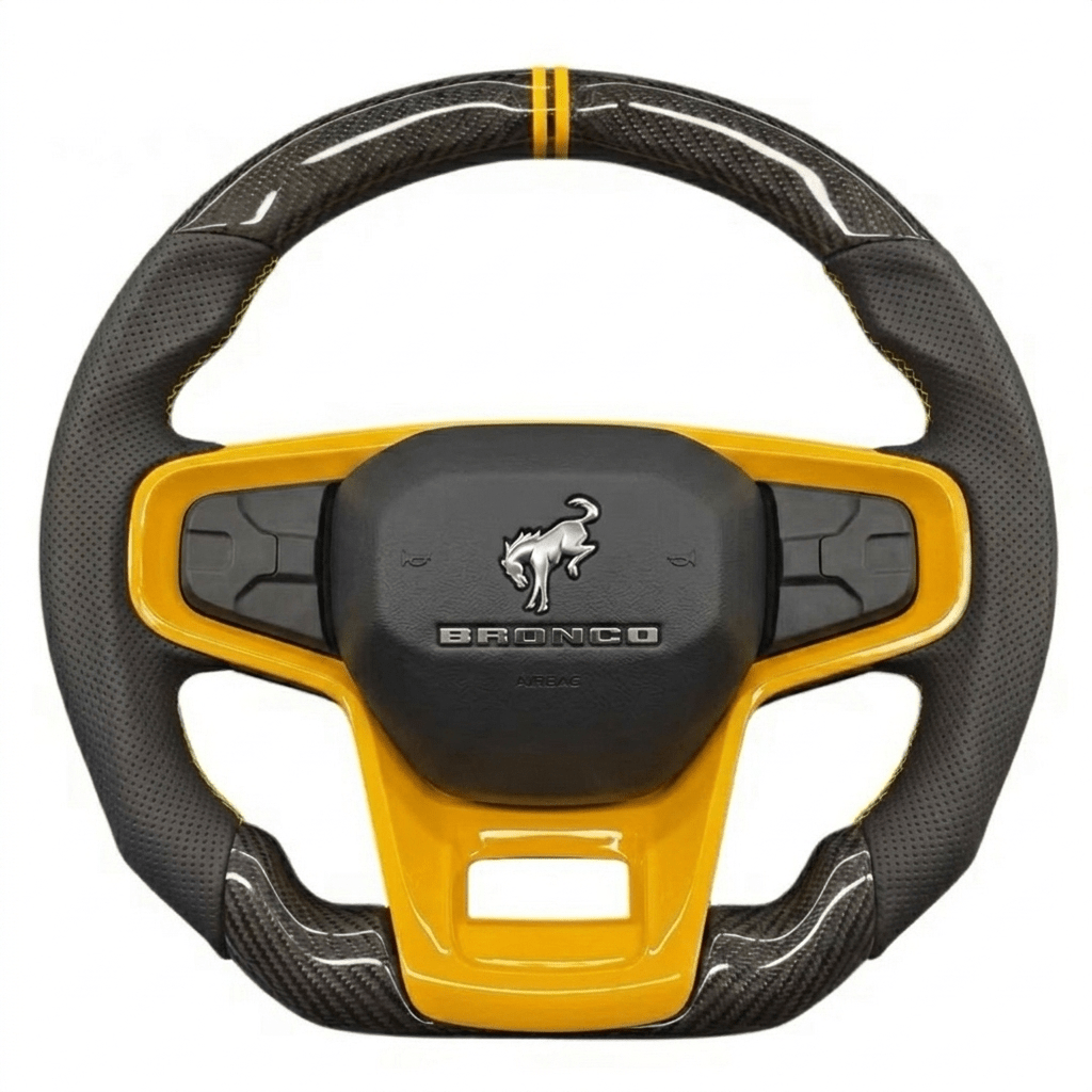 Ford Bronco - Carbon Fiber Steering Wheel With Leather Grips
