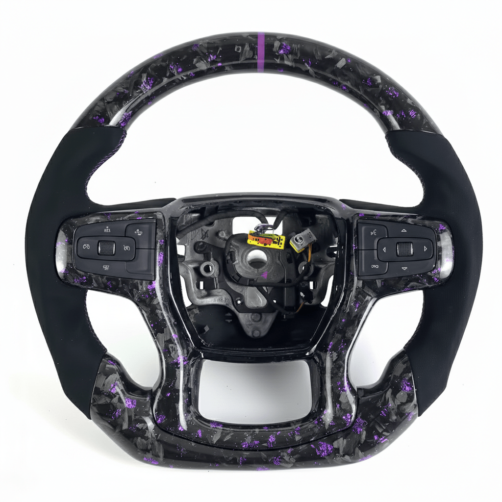 2019+ Chevrolet Silverado/Tahoe - Forged Carbon Fiber Steering Wheel With Alcantara