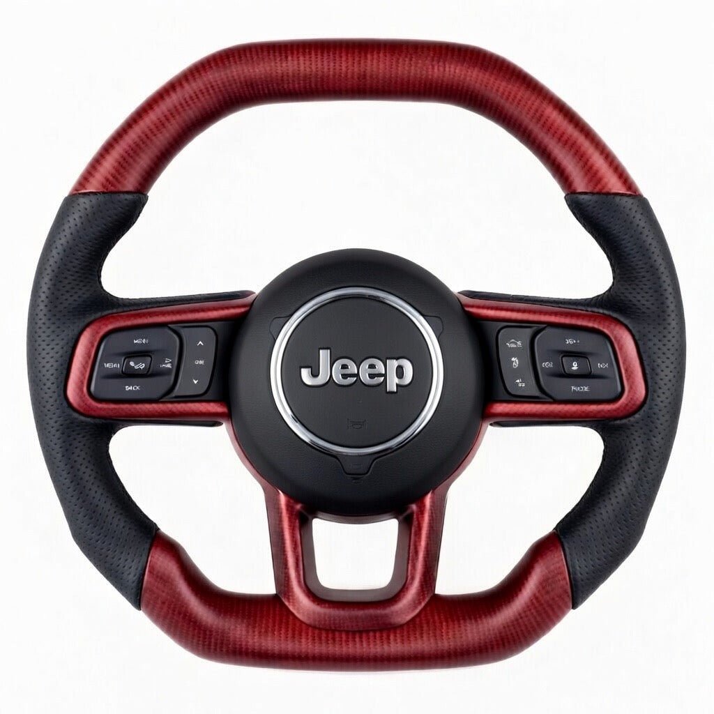 2018+ Jeep Wrangler - Red Carbon Fiber Steering Wheel