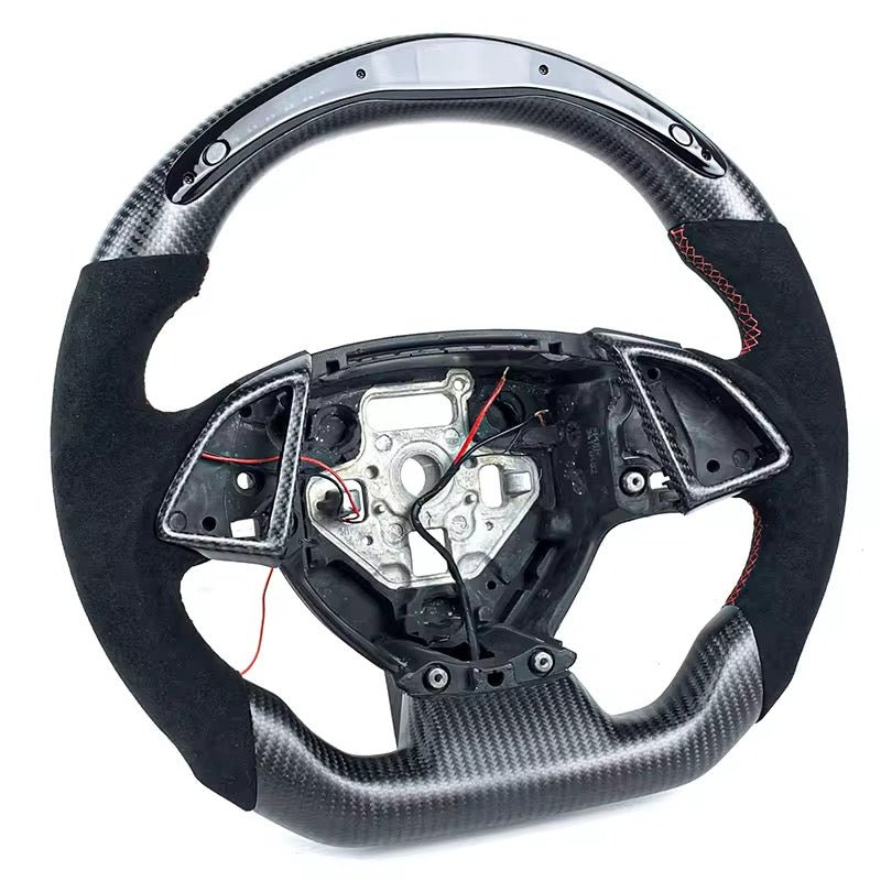 Chevrolet Corvette C7 - Dry Carbon Fiber Led Steering Wheel With Alcantara - American Steering