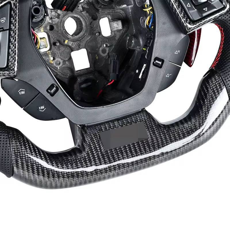 Chevrolet Corvette C7 - Carbon Fiber Steering Wheel With Leather - American Steering