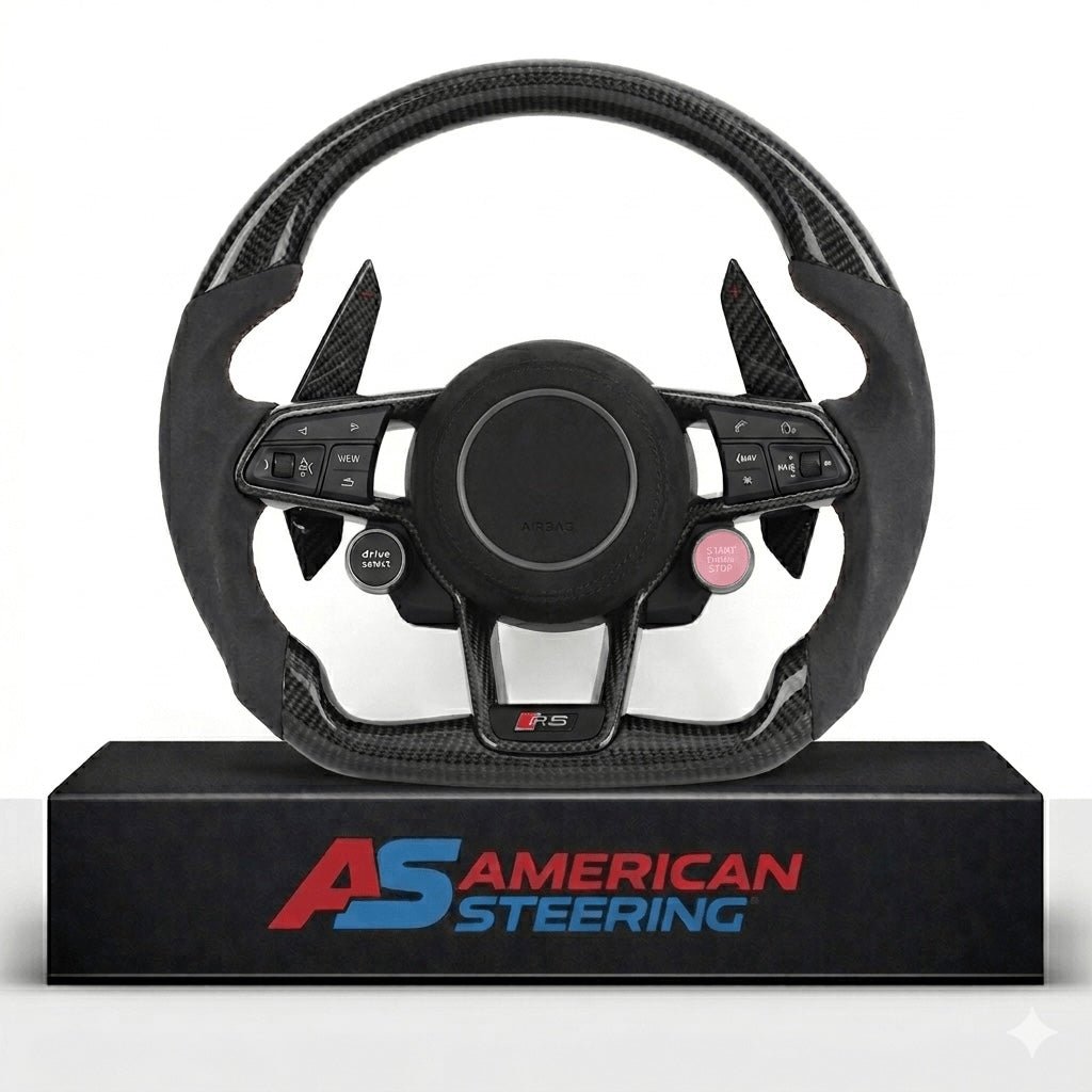 Audi – Carbon Fiber Steering Wheel with Paddle Shifters & Alcantara (2017–2025)