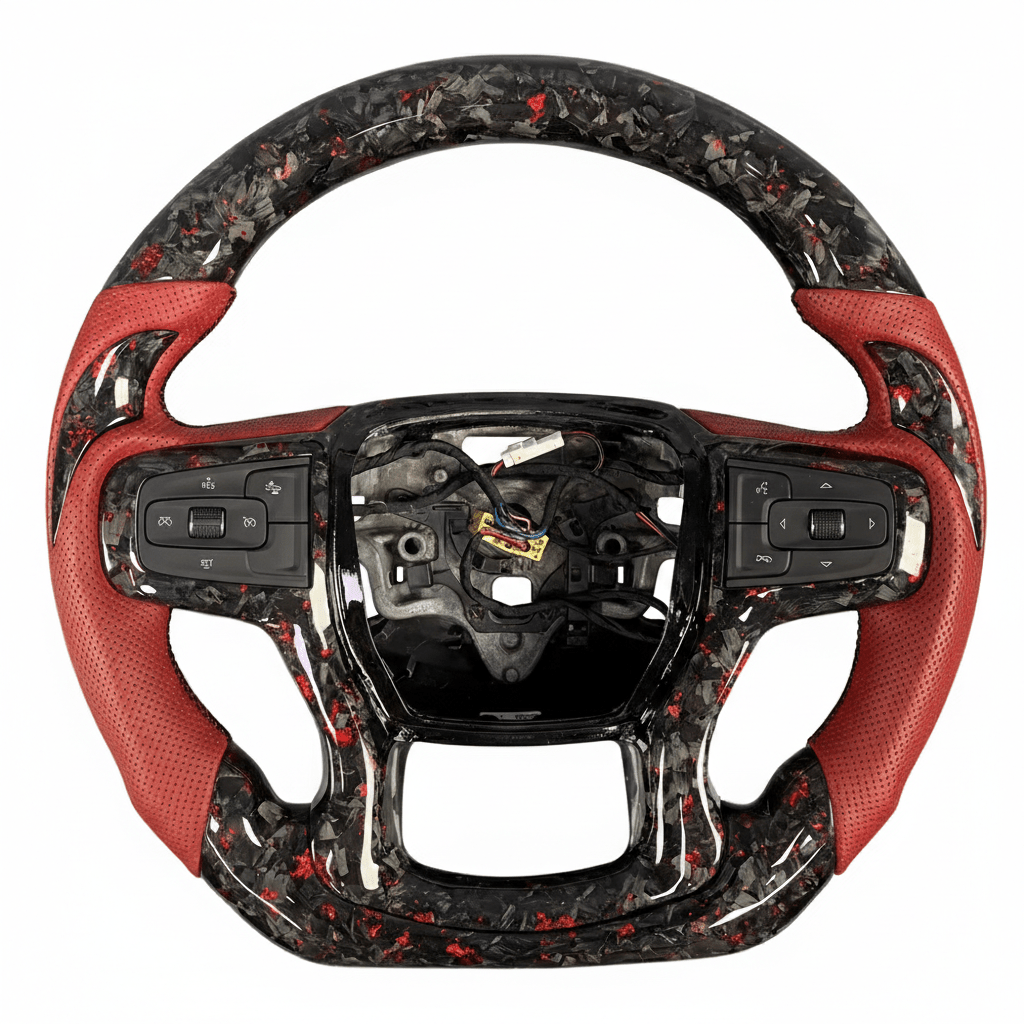 2019+ Chevrolet Silverado/Tahoe - Forged Carbon Fiber Steering Wheel With Leather