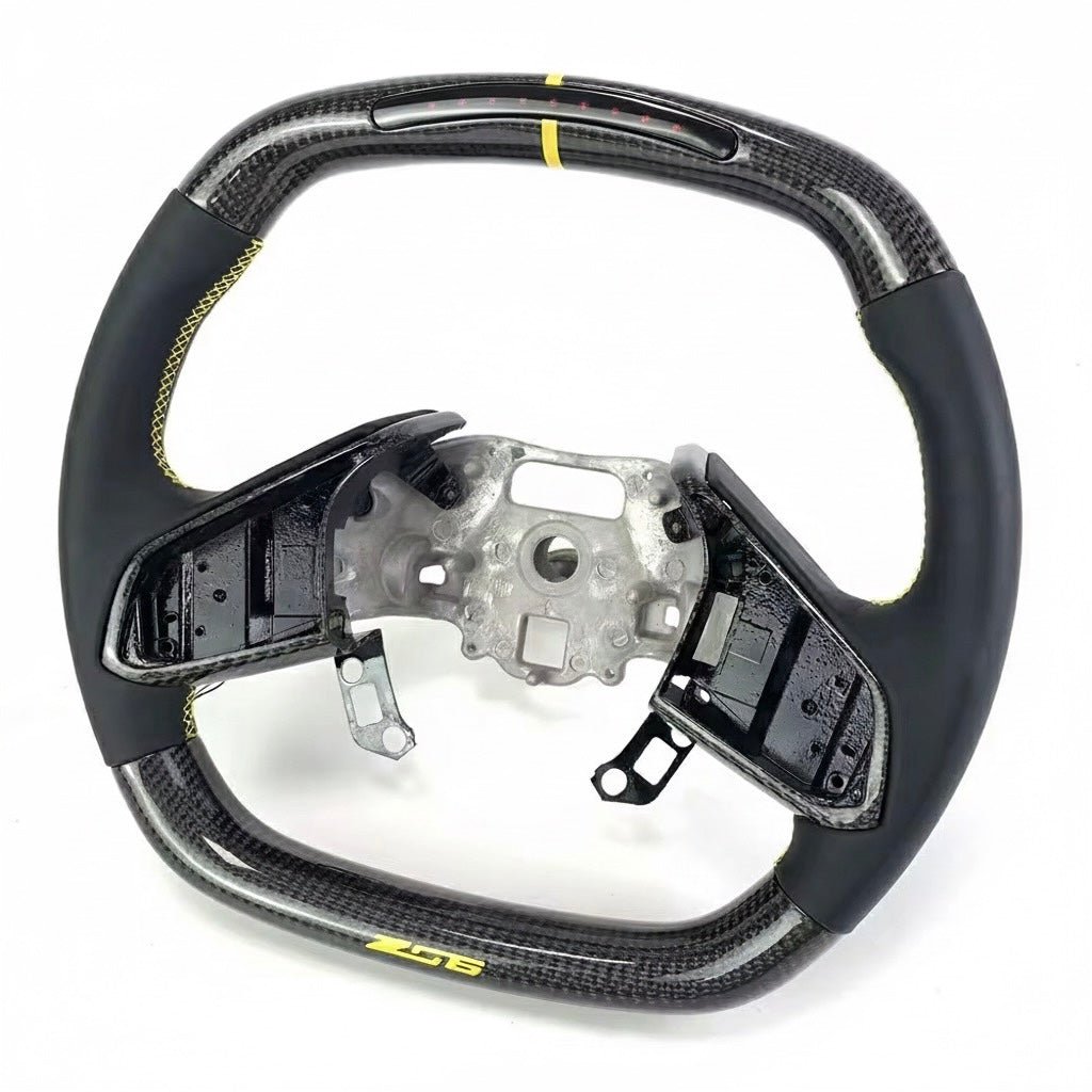 Chevrolet Corvette C8 / Z06 - Carbon Fiber With Leather & Led Display Steering Wheel - American Steering