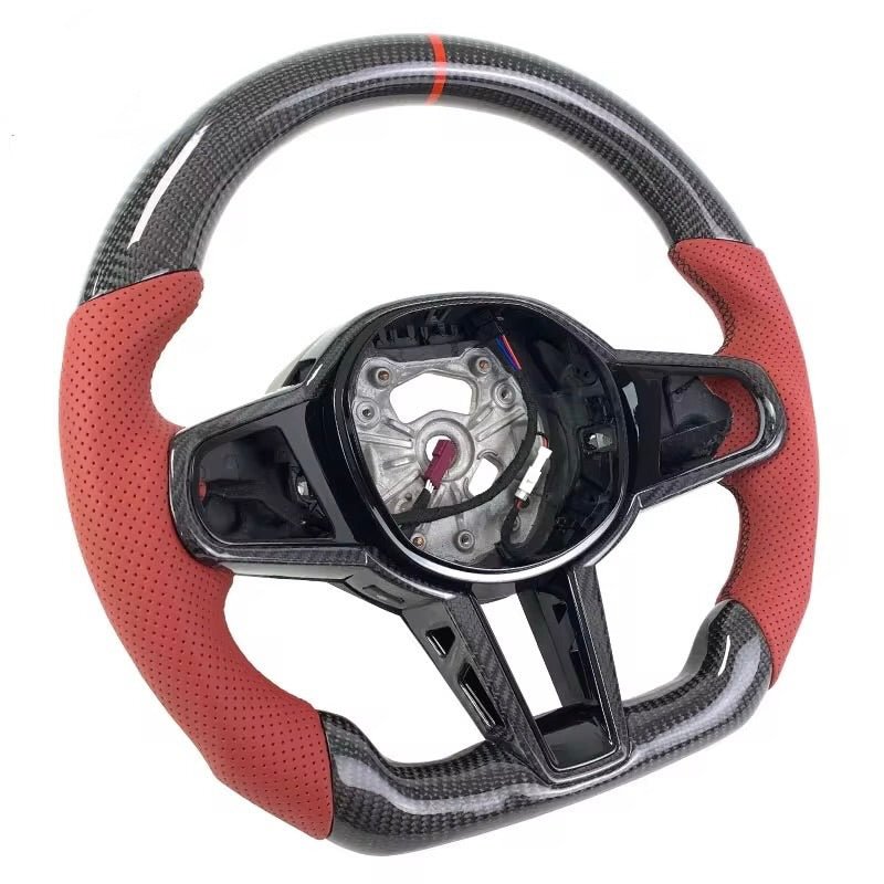 (2020+) BMW M2/M3/M4/M5/M8 - Carbon Fiber Steering Wheel With Leather - American Steering