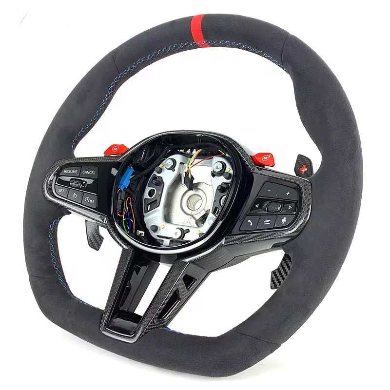 BMW M2 / M3 / M4 / M5 (2020+) – Custom Alcantara Carbon Fiber Steering Wheel