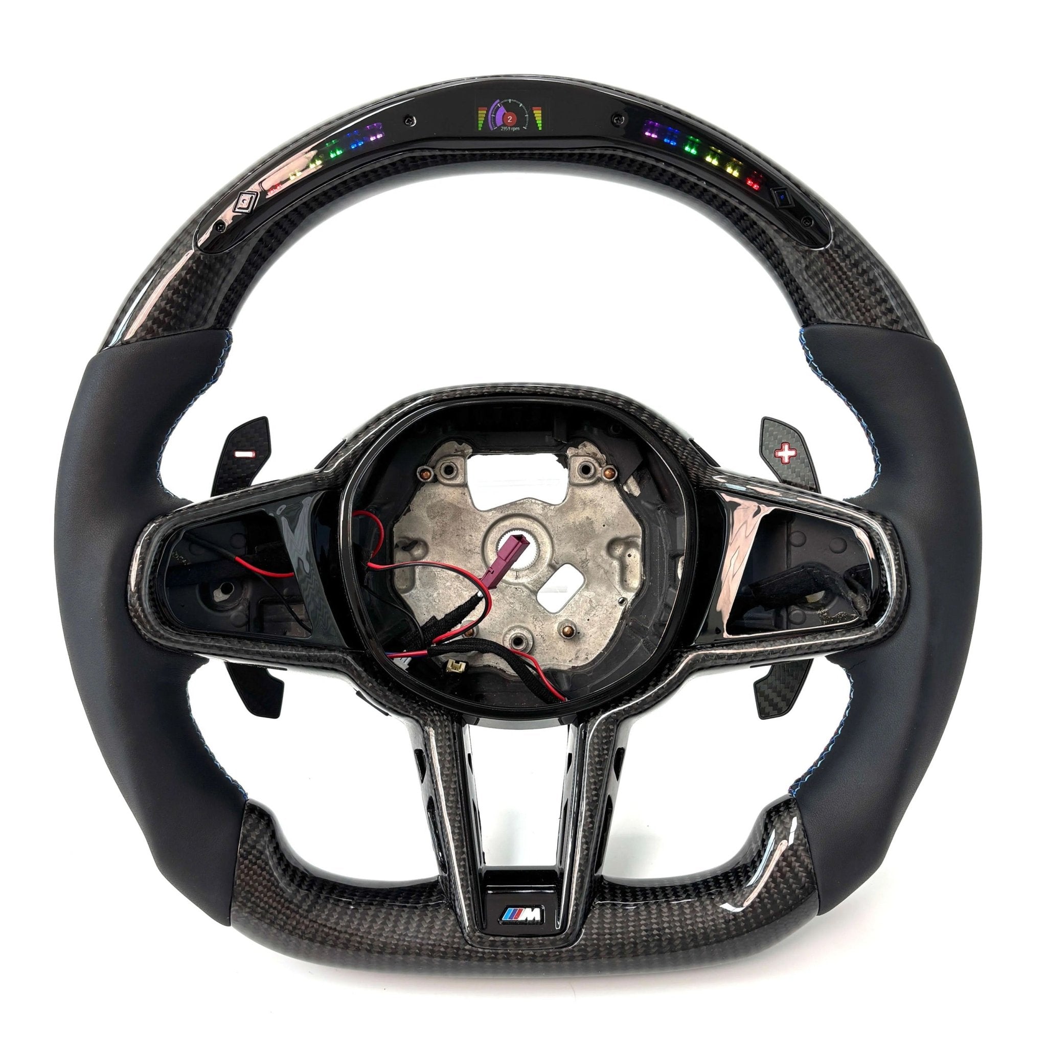 (2020+) BMW M2/M3/M4/M5/M8 - Carbon Fiber With Leather & Led Steering Wheel - American Steering