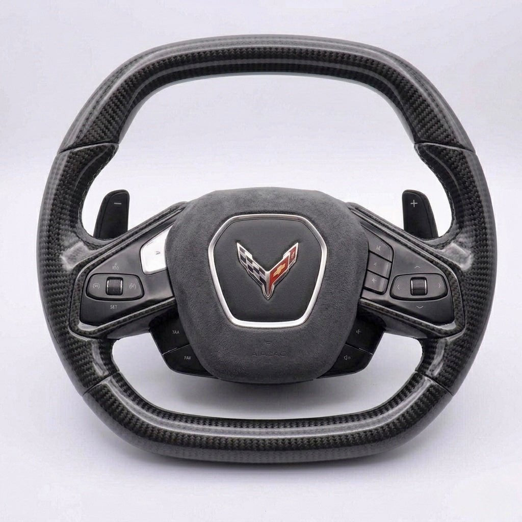 Chevrolet Corvette C8 - Full Carbon Fiber Steering Wheel With Alcantara