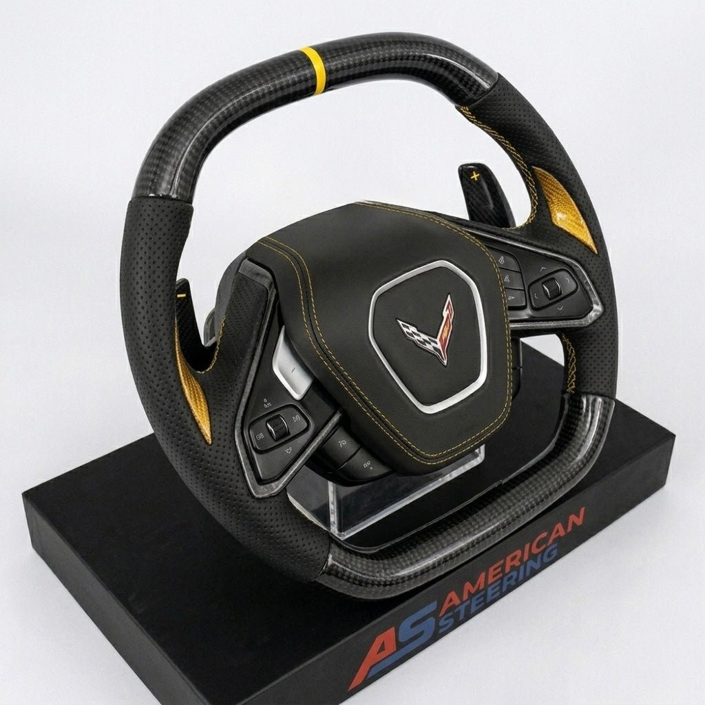 Corvette C8 - Custom Carbon Fiber Steering Wheel