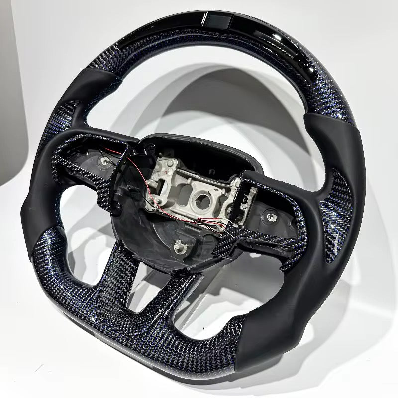 2015-2023 Dodge - Carbon Fiber Steering Wheel With Leather and Led Display