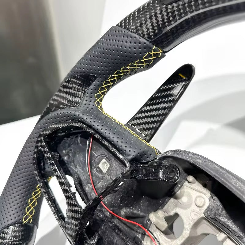 Dodge - Carbon Fiber Steering Wheel With Led Display & Paddle Shifters