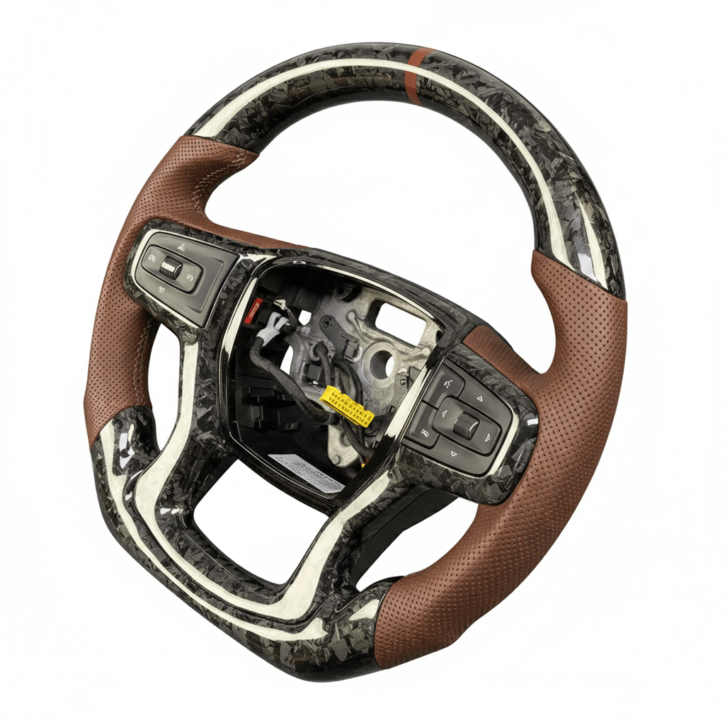 2019+ Chevrolet Silverado/Tahoe - Forged Carbon Fiber Steering Wheel With Leather
