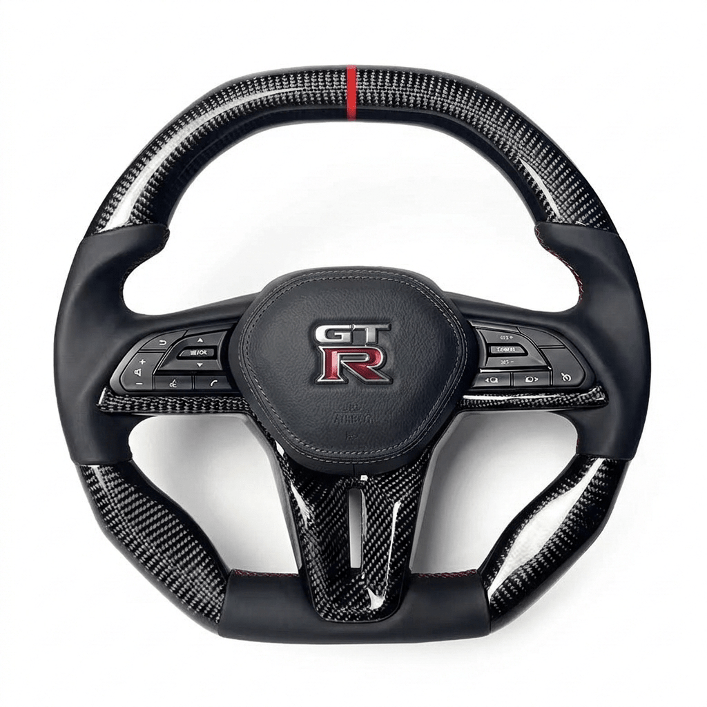 2017+ Nissan GTR - Carbon Fiber With Leather Steering Wheel