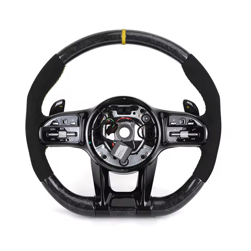 2017+ Mercedes Benz - Carbon Fiber Steering Wheel With Alcantara