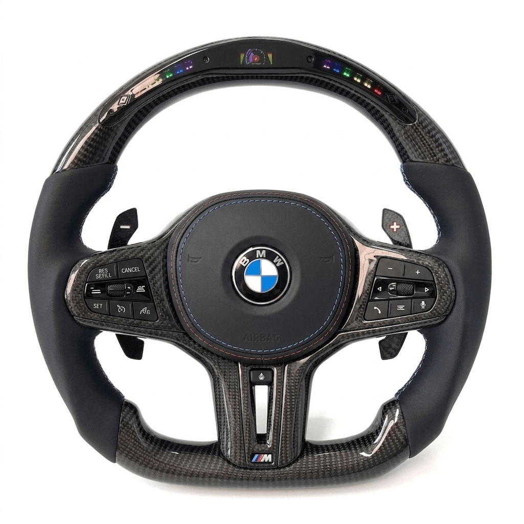BMW - Custom Carbon Fiber With Smooth Leather Steering Wheel