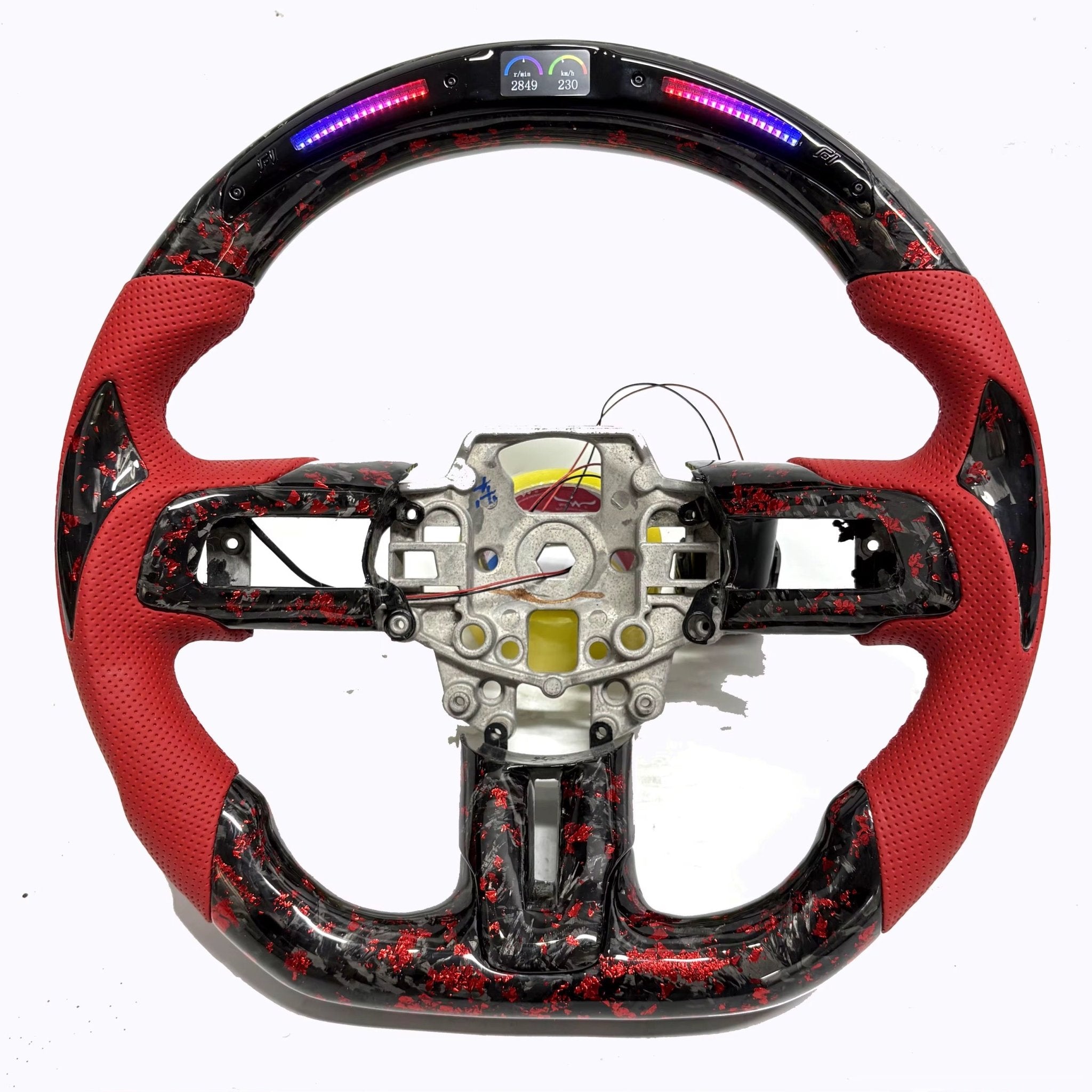 (2018-2023) Ford Mustang - Custom Forged Carbon Fiber Steering Wheel With Led - American Steering
