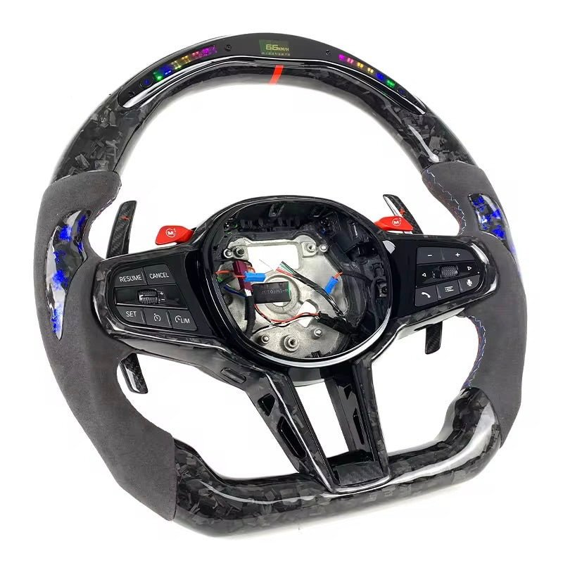 2020+ BMW LED Screen Alcantara Forged Carbon Fiber Steering Wheel for G Chassis – G20 G80 G82 G83 M3 M4 M2