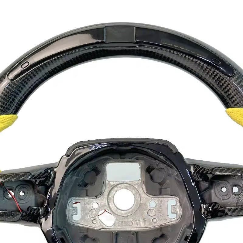 Lamborghini Huracán LP580-2 / LP610-4 - Carbon Fiber Steering Wheel With Leather & LED Display - American Steering