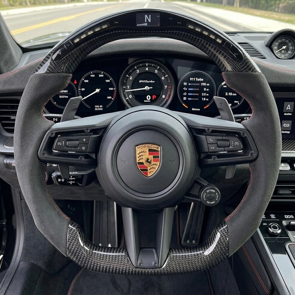 Porsche 911 992 - Carbon Fiber Steering Wheel With Led Display